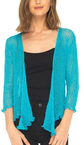 SHU-SHI - Cardigan/boléro à Nouer - pour Femme - Transparent/léger/tricoté