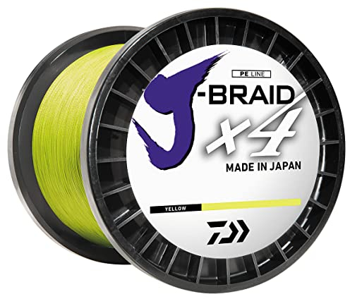 Daiwa Uni – Erwachsene J-Braid x4 Geflochtene Schnur, Fluoreszierendes gelb, 8 lb