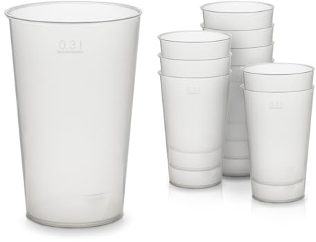 Octopus 50x Mehrwegbecher 300ml, Plastikbecher aus bruchsicherem Kunststoff, Plastik Trinkbecher für Party und Event