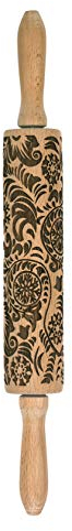 Mrs. Anderson's Baking Paisley Rolling Pin, 8-Inch Barrel, European Beechwood