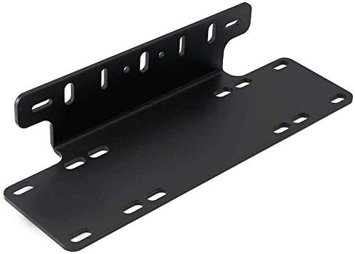 SKYWORLD 15 Zoll KFZ Kennzeichenhalterung, Schwarz | Rostfreier Stahl Bull Bar Stoßstange Vorne Kennzeichenhalter für Offroad Scheinwerfer Arbeitsscheinwerfer Led Arbeitslicht