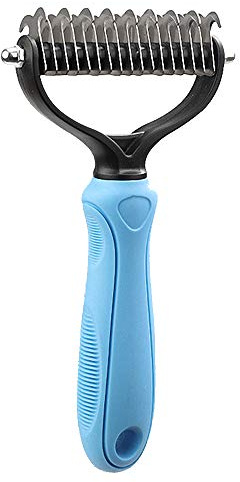 Cepillo de peluquería para Mascotas Peine de Pelaje para desmaquillar Profesional Herramienta de descortezado Remodelación de Cabello Rastrillo para rastrillo Ropa Interior enredos para Perros Gatos