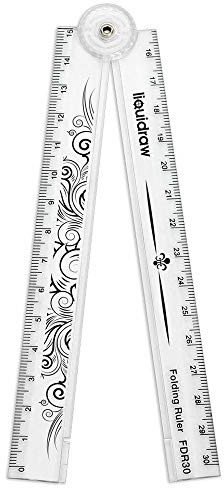 Liquidraw 30cm Folding Ruler Foldable Ruler School Stationery (Clear), FDR30