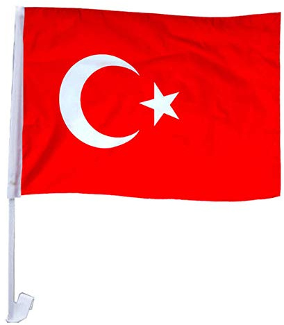 MURAGO - 4 Stück Türkei Autofensterfahne - Türkiye Fahne Türkische Autofahne Bayrak Fahnen für Auto Deko Flagge Fanartikel