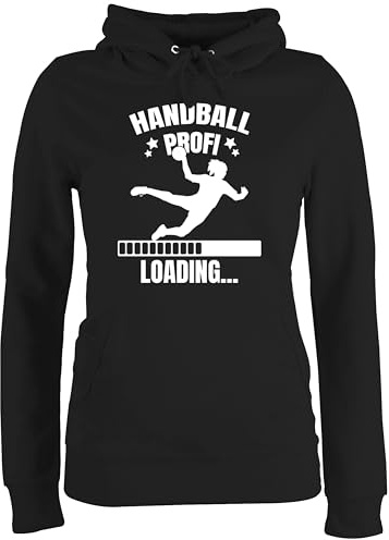 Shirtracer - Pullover Damen Hoodie Frauen - EM 2026 Trikot Ersatz - Handball Profi Loading - weiß Mädchen