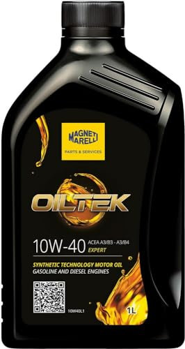 Magneti Marelli Parts & Services - Olio Motore 10w40 Benzina e Diesel, Olio 10w40 A3/B4 Oiltek Expert 140550061437, Accessori Auto - Olio Sintetico 1L, Alta Compatibilità con Audi, Volkswagen e Altri