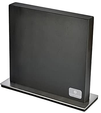 Zassenhaus 78145 Magnet Messerblock, Doppelseitig, extra starker Magnet, massives schwarz lackiertes Gummibaumholz