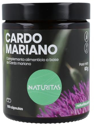 Cardo Mariano Extracto Natural 12.375 mg 100 Cápsulas Naturitas Essentials | Ayuda a mejorar la función del hígado y del conducto biliar | Complemento alimenticio