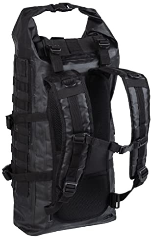 Black TACTICAL BACKPACK SEALS DRY-BAG Rucksack, 40 l, wasserdicht, Roll-Top-Rucksack, wasserdicht, für Trekking, Schwimmen, Kajakfahren, Wassersport, Schwarz, Schwarz