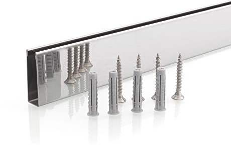 i-flair Premium Wandanschlussprofil Wandprofil aus V2A Edelstahl für 10 mm Duschabtrennungen/Glas Duschprofil Wandabschlussleiste ROSTFREIES U-Profil 200 cm für Walk-In-Duschen beispielsweise