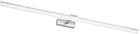 Klighten Led Spiegelleuchte Badezimmer 32W 1820LM Kaltes Weiß 6000K, 180° Rotation, IP44 Wasserdicht Spiegellampe Bad, Nicht Dimmbare Badleuchte Wandbeleuchtung 120CM (Silber)