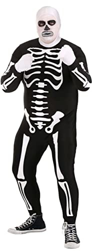 Fun Costumes Authentic Plus Size Karate Kid Skeleton Suit | Adult Halloween Costume | Jumpsuit With Hood and Pair of Gloves - 3X - Multicolor