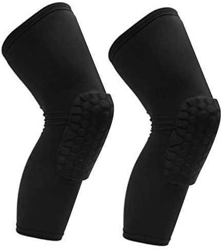RiToEasysports Genouillère, 2PCS Genouillère Unisexe Allongée Nid d'abeille Anti Collision Genouillère pour Basketball