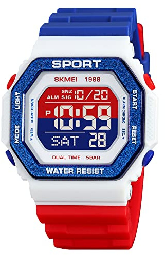 SKMEI Le migliori marche degli uomini digitali Mens impermeabile orologi da polso elettronici moda PU Band Sport Watch relogio Masculino Sport Watch Men