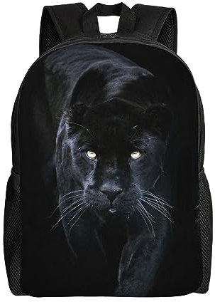 OPSREY Panther With Blue Eyes Print Laptop Backpack Bag Waterproof Large Capacity Casual Travel Daypack For Men Women