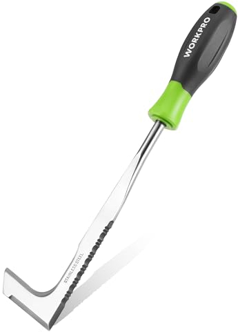 WORKPRO 30cm Weed Removal Tool with Plastic Handle, Serrated Edge Weed Puller, Weed Remover Tool with Stainless Steel, Garden Tools for Gardening Moss and Weed