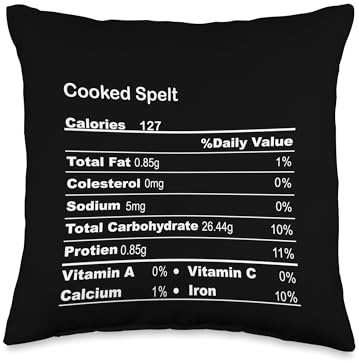 Family Matching Thanksgiving Tee for Family Funny Cooked Spelt Thanksgiving Nutritional Fact Throw Pillow, 16x16, Multicolor
