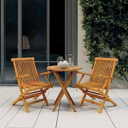 ZQQLVOO Gartenlounge Balkonmöbel Kleiner Balkon Gartensofa 3-TLG. Garten-Essgruppe Massivholz Teak