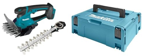 Makita DUM604ZX Akku-Grasschere 18V (ohne Akku, ohne Ladegerät) & 821550-0 Makpac Gr.2, Langlebig und Robust, 157 mm