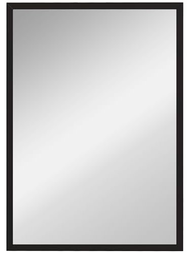 HOMCOM Decorative Rectangular Wall Mirror, 70 x 50 cm Wall-Mounted Bathroom Mirror for Living Room, Bedroom, Hallway, Black