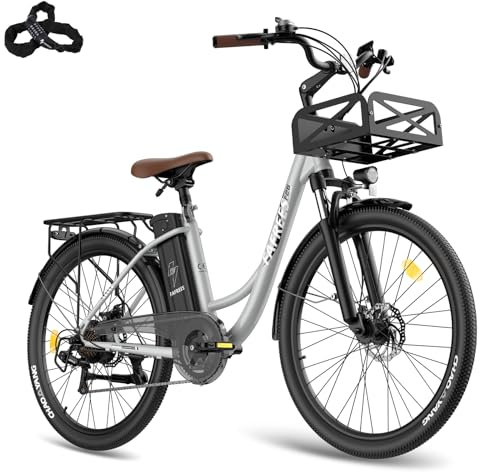 Fafrees F26 Lasting [ Offiziell ] E Bike Damen 26 Zoll 36V 20,3AH Akku, E-Bike Herren 250W, Elektrofahrrad 25km/h, E Fahrrad Ebike, Elektrische Mountainbike 120kg für Erwachsene (Weiß)