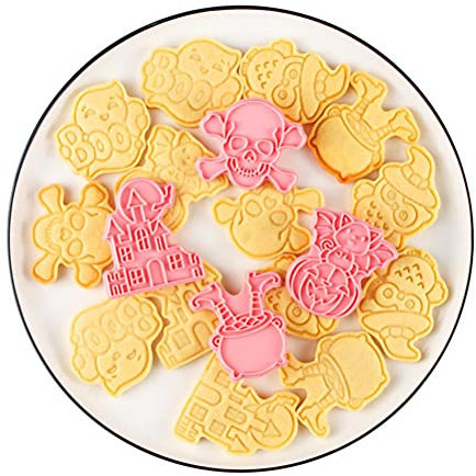 Halloween-Keksstempel-Set mit Tollen Hexen, Eulen, Fledermäusen, Kürbissen, Knochen und Geistern Festliches Backen, Einfache Verwendung und Erwachsene mit Klaren