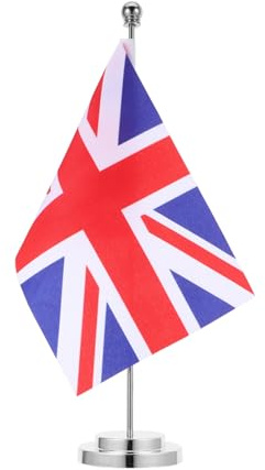 NUOBESTY dekorativ brittisk flagga bordsflagga skrivbordsflagga internationell landsflagga för festivaler firande evenemang dekoration