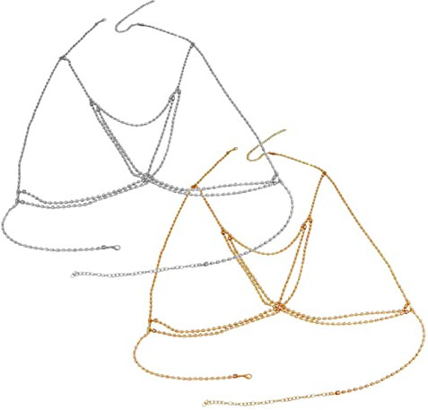 ANDRESLAD 2stücke Teilige Strass- -körperketten Für Frauen Strass-körperschmuck - -schmuck Körperschmuck Mit Kristallen Verstellbar Für Damen