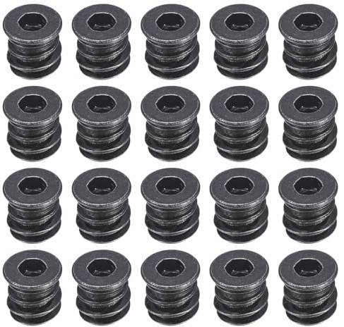 sourcing map Lot de 100 inserts filetés M4-0,7 x 9 en acier au carbone plaqué zinc pour outils et accessoires de travail du bois