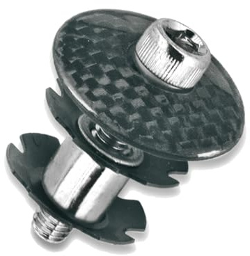 cyclingcolors Steuersatzkappe 1 1/8 zoll 25,4mm Fahrrad Ahead Gabel Kralle Steuersatz Kappe mit Sternmutter Mutter Steuersatzschraube Lenkung Headset Carbon-look