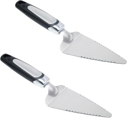 JAKOUE 2 Pack Flatware Pie Server，Pie Cake Cutter Slicer，Stainless Steel Cake Cutter for Pizza，Tart，Dessert Slicer