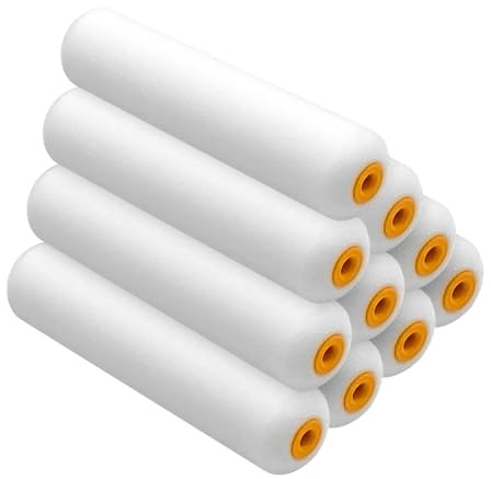 Kingorigin - Foam Paint Roller, 10 Pack, 6 Inch High Density Foam Roller, Mini Paint Roller Covers for Smooth Paint Application, No Lint Shedding on Walls, Cabinets, Doors