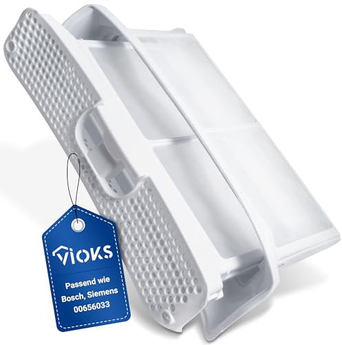 VIOKS Flusensieb Filter Filtertasche Ersatz für Flusensieb Siеmens Nеff Bosch 00656033 656033 - Weiß Sieb Filter Trockner Sieb Fusselsieb fuer Waeschetrockner IQ300 IQ390 IQ500 IQ700 IQ790 IQ800 IQ890