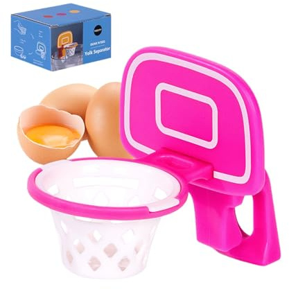 95sCloud-1 Eiertrenner, Basketball-Rahmenform, Eidottertrenner, Eigelbtrenner, Eierweiß Trenner, Küchen Hilfsmittel, Backen Werkzeug, Lebensmittelechter Kunststoff, Pink