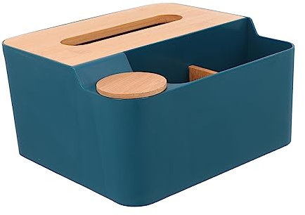 Alipis Aufbewahrungsbox Für Servietten Aus Kunststoff Mit Holzdeckel Mehrzweck-Organizer Für Schreibtisch Behälter Für Kleinigkeiten Zum Ordnung Halten