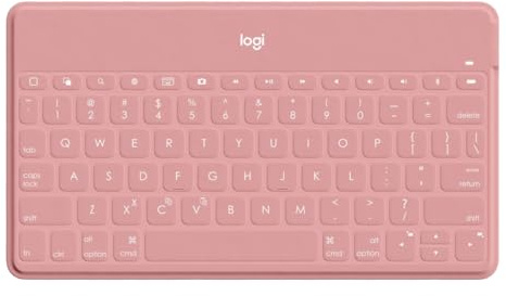 Logitech Keys to Go - Kabellose Tastatur - Kabellose Tastatur, Ultraleicht & Geräuschlos, für Windows, Tablet, iPad, iPhone, macOS, iOS - US (QWERTY) - rosa【Bulk - ohne Verpackung】