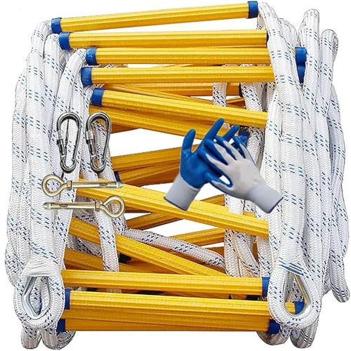 3 m, 5 m, 8 m, 10 m, 15 m, 20 m, robuste Seil-Sicherheitsleiter mit Haken für Fenster, Balkon, Mehrzweck-Notfall-Rettungsleiter, Länge 10 m