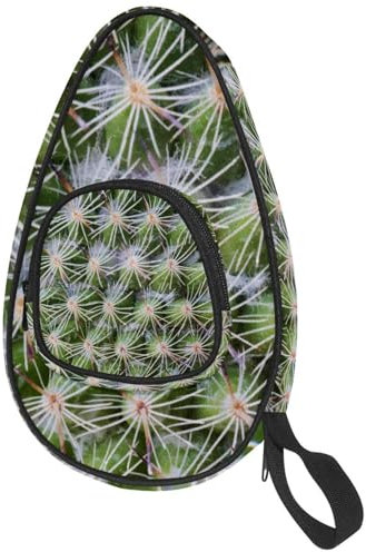 VAPOKF Housse pour raquette de tennis de table, gros plan de cactus végétal, papier peint, sac de raquette de ping-pong, sac de raquette de tennis de table avec pochette pour 4 à 5 balles