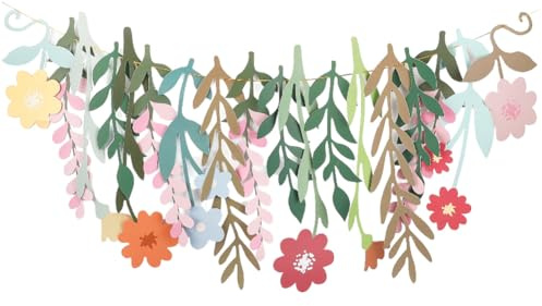 GORGECRAFT 2 Set 36 Stück Blumenbanner Wildblumengirlande Gartenparty Dekorationen Frühlings Und Sommergarten Hängende Dekorationen Künstliche Blumenblätter Für Geburtstag Hochzeit Hintergrund Teepar