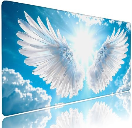 Alfombrilla de Mouse para Juegos, Blu, XXL, Antideslizante, Impermeable, Diseño de Ala, Extendido, Grande, 1200x600x3mm, para PC, Laptop, Ufficio, Famiglia d-723