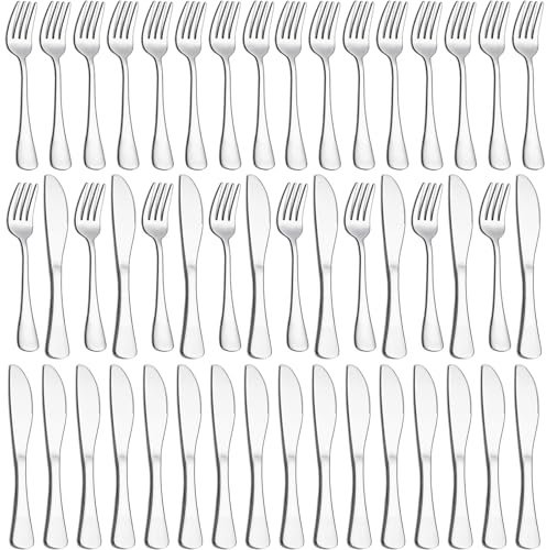 36 Stück Messer und Gabelsets, PionStar Besteck Set 18 Personen, Gabeln 18 Stück/Tafelmesser 18 Stück, Spülmaschinenfest, Hochglanzpoliert, Besteck Set mit Messer und Gabel