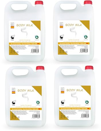 Vitacab Body Milk Feuchtigkeitscreme - 4er-Pack à 5 L - pH-neutrale Körperlotion für alle Hauttypen, spendet langanhaltende Feuchtigkeit, zieht schnell ein & sorgt für geschmeidige Haut