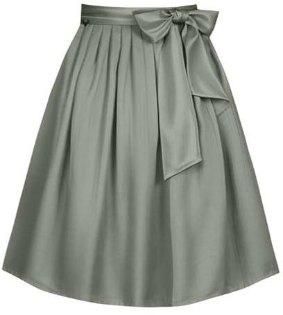 Dirndl Schürze Damen Oktoberfest Dirndlschürzen mit Schleife Modern Knielang Dirndlrock für Bierfest Festlich Dirndlrock Plisseerock Eleganter A-Linien Rock für Volksfest Traditionelles Halbrock