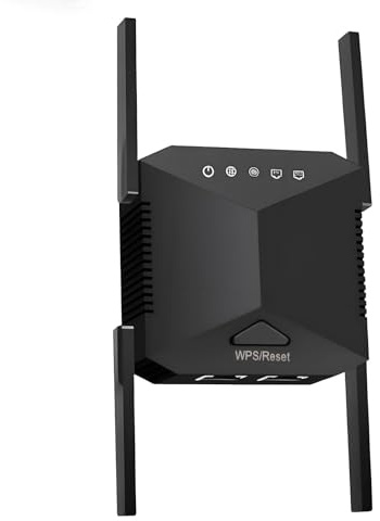 WiFi Extender with Ethernet Port, 2.4GHz 300Mbps WiFi Repeater | 4 Antennas wireless range extender for home,plug-in internet booster for signal in bedroom,upstairs or home office, black