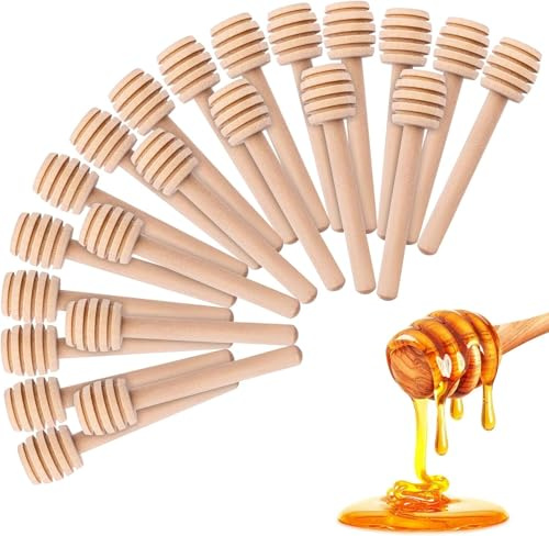 200 Pcs Wooden Honey Sticks, 8.5cm Mini Dippers, Bulk Honey Stirrer