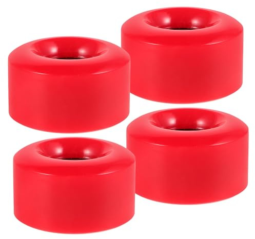 FOMIYES 4 Stück Pu Rollen für Rollschuhe Leuchtend Rote Hochelastische Ersatzräder für Inline Quad Skates Rollschuhzubehör für Anfänger und Fortgeschrittene