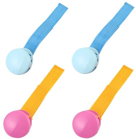 Abaodam 4 Pinzas para Mantas de Cochecito de Ñiño, Clip Multiusos de Plástico en Rojo y Azul Lago, Resorte Metálico Fuerte, para Fijar Mantas y Accesorios en Sillas de Paseo Ñiño