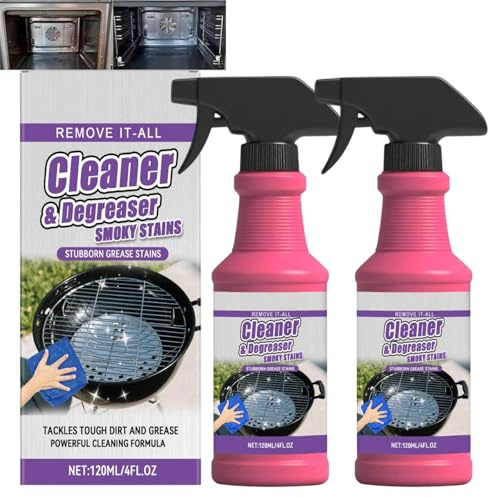Spray Dégrasseur Pour Gril | 120ml Dégraissant Barbecue Grilles de Cuisson | Nettoyant Barbecue | Nettoyant Grille Barbecue | Spray Nettoyant Four De Cuisson Poêle Plat De Tache Graisse (2PC)