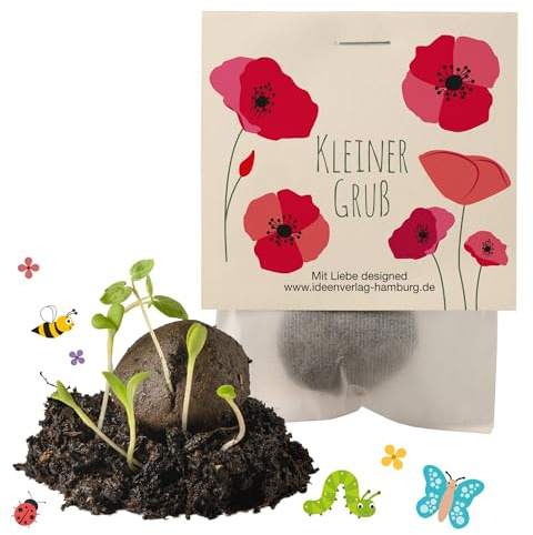 Ideenverlag HAMBURG 10x Kleiner Gruß Winter Samenbomben/Treiben aus bei Kälte/kleine Geschenke für Kollegen, Gäste & Freunde - Saatbomben Gastgeschenk - Kinder Dankeschön Kleinigkeiten