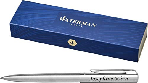 Waterman Graduate Kugelschreiber Original – Matt Edelstahl – Lasergravur – Edler Schreibstift Geschenk für Damen & Herren